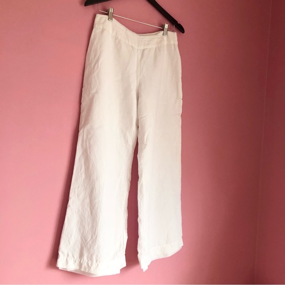 White Wide Legged Pants - Picture 1 of 6